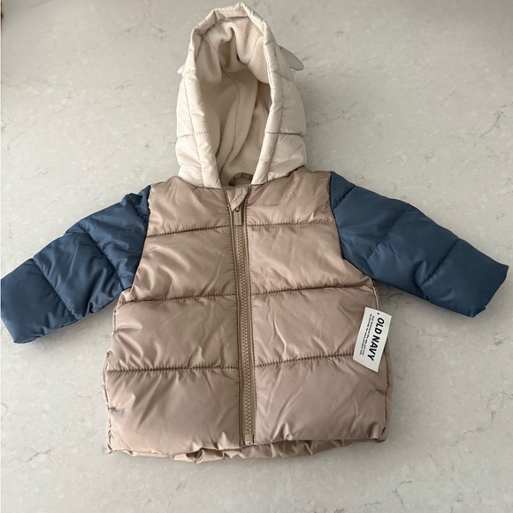 Two-Tone Puffer Jacket with Hood - Picture 1 of 3